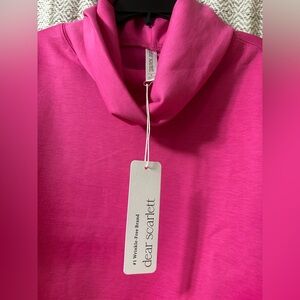Dear Scarlett Vibrant Pink Mock neck pull over